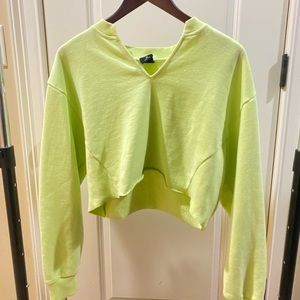 Pacsun Neon Cropped Sweatshirt